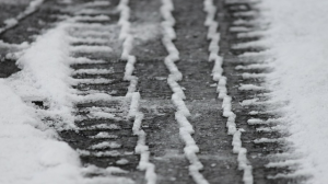 Tire Tracks in Snow in College Park, MD