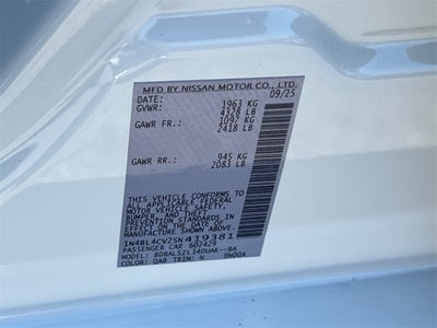 2025 Nissan Altima 2.5 SR / One Owner / Premium Package / Floormats Package