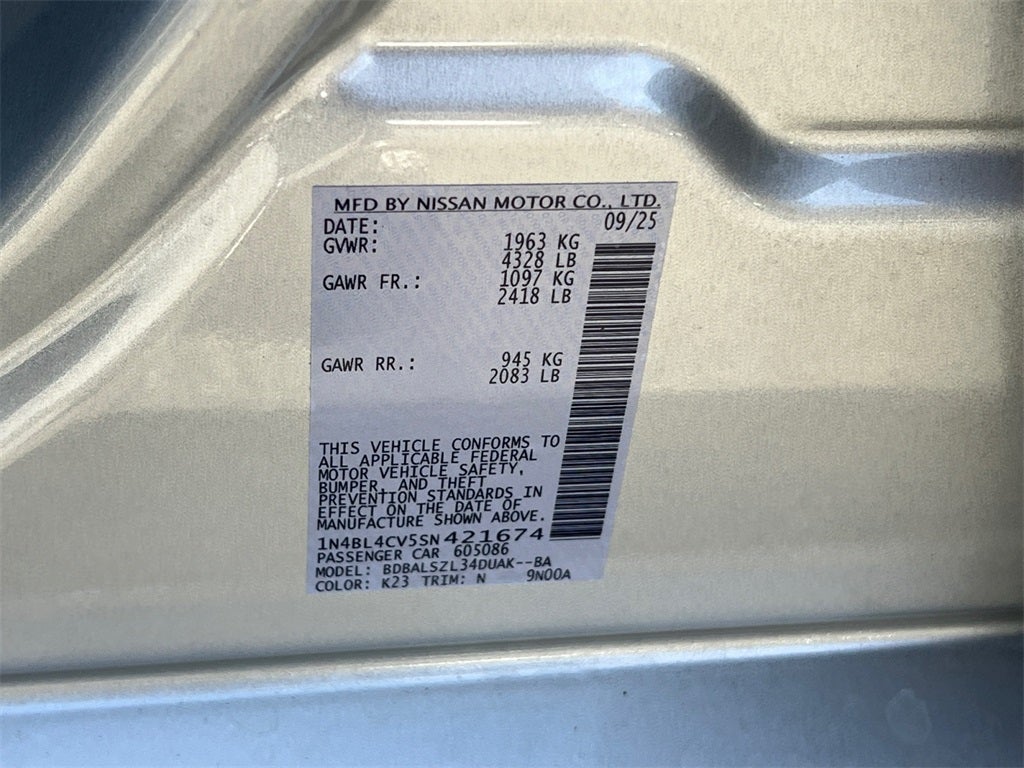 2025 Nissan Altima 2.5 SR