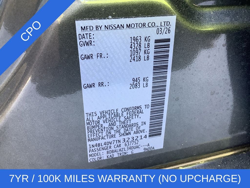 2026 Nissan Altima 2.5 SV