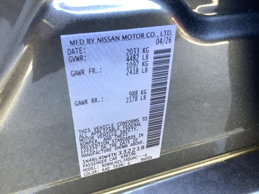 2026 Nissan Altima 2.5 SV