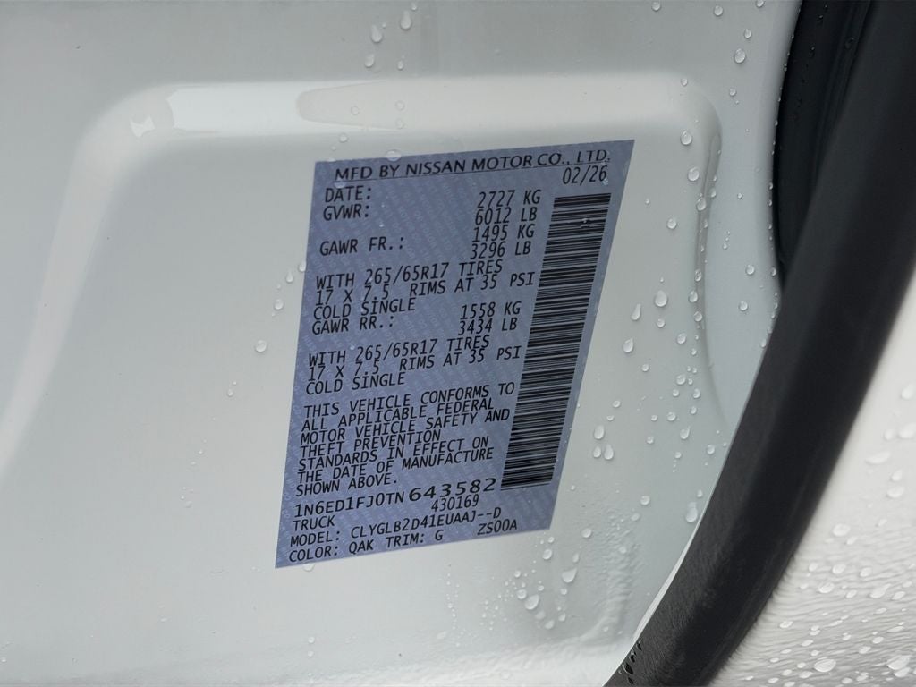 2026 Nissan Frontier SV / Dark Armor Package