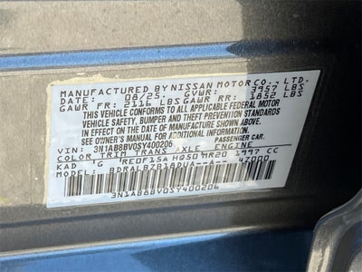 2025 Nissan Sentra S / One Owner / Splash Guards / Carpeted Floormats