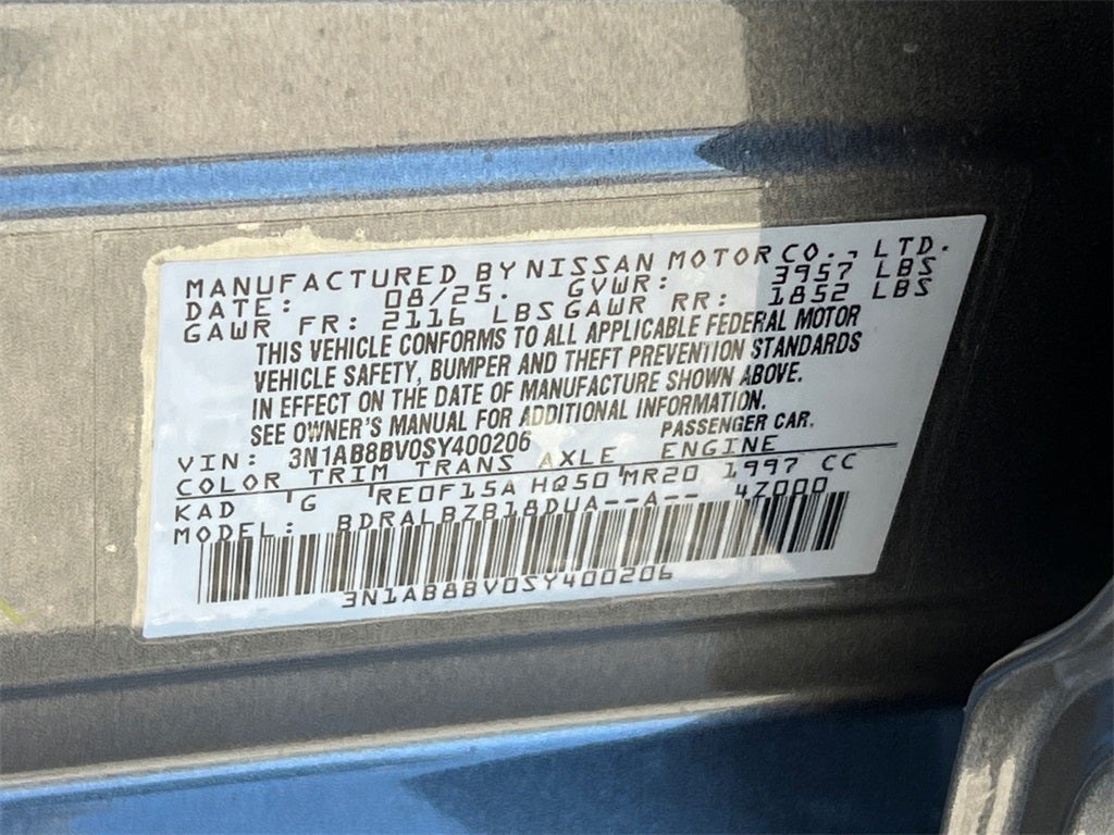 2025 Nissan Sentra S / One Owner / Splash Guards / Carpeted Floormats