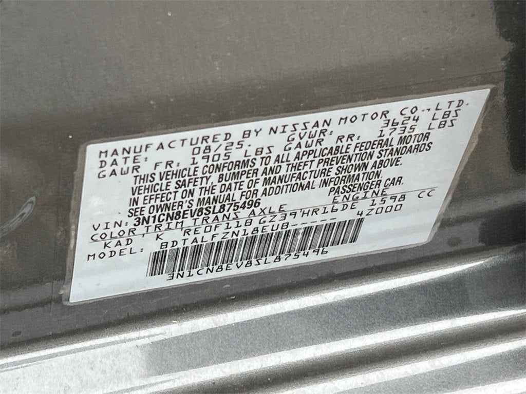 2025 Nissan Versa 1.6 SV One Owner / Splash Guards