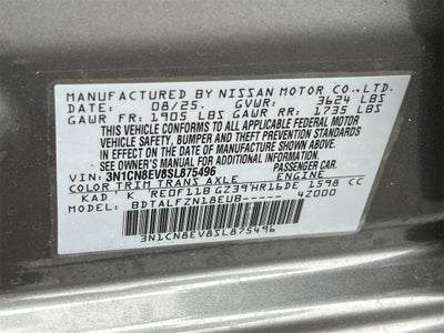 2025 Nissan Versa 1.6 SV One Owner / Splash Guards