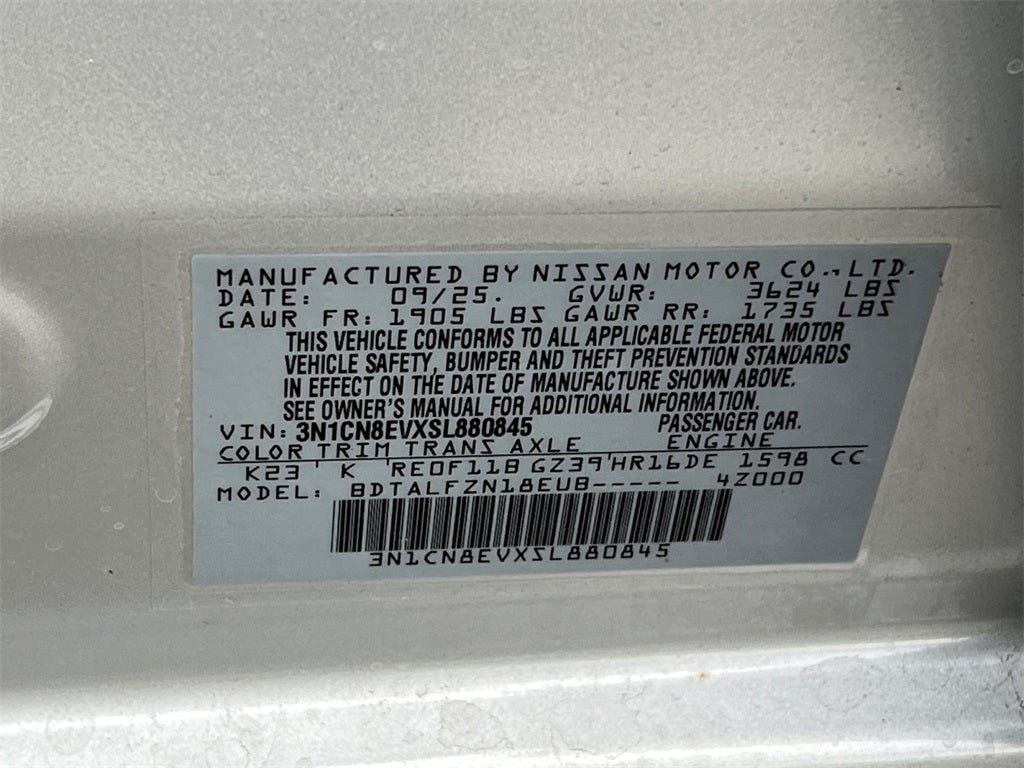 2025 Nissan Versa 1.6 SV