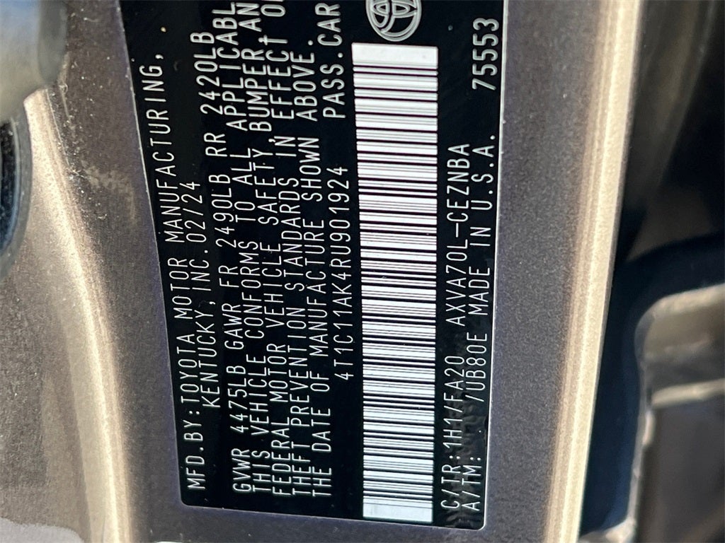 2024 Toyota Camry LE / One Owner