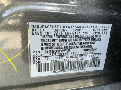 2027 Nissan Sentra SV