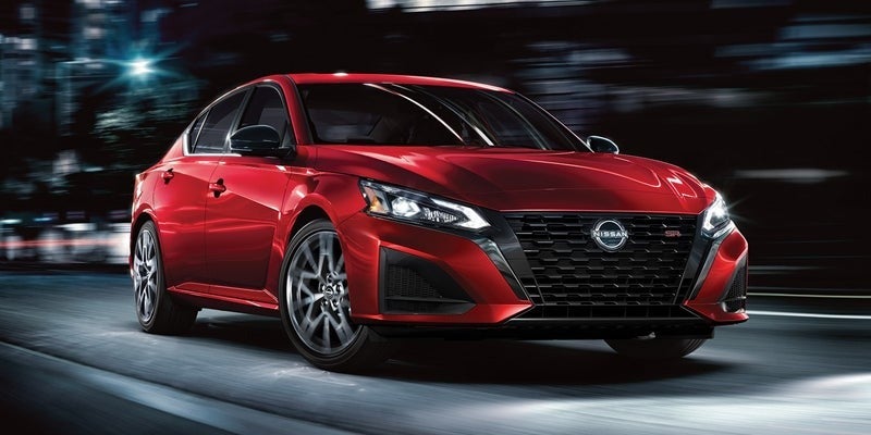 Red 2024 Nissan Altima at Night College Park, MD