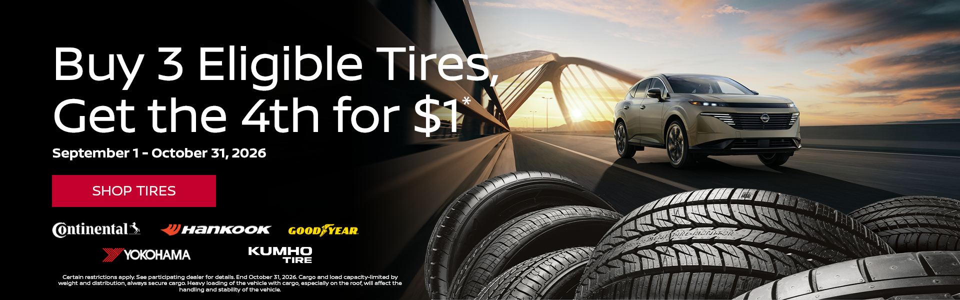 Buy 3 Tires, Get 1 for $1