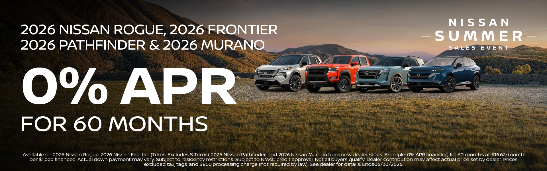 0% APR On SUV's